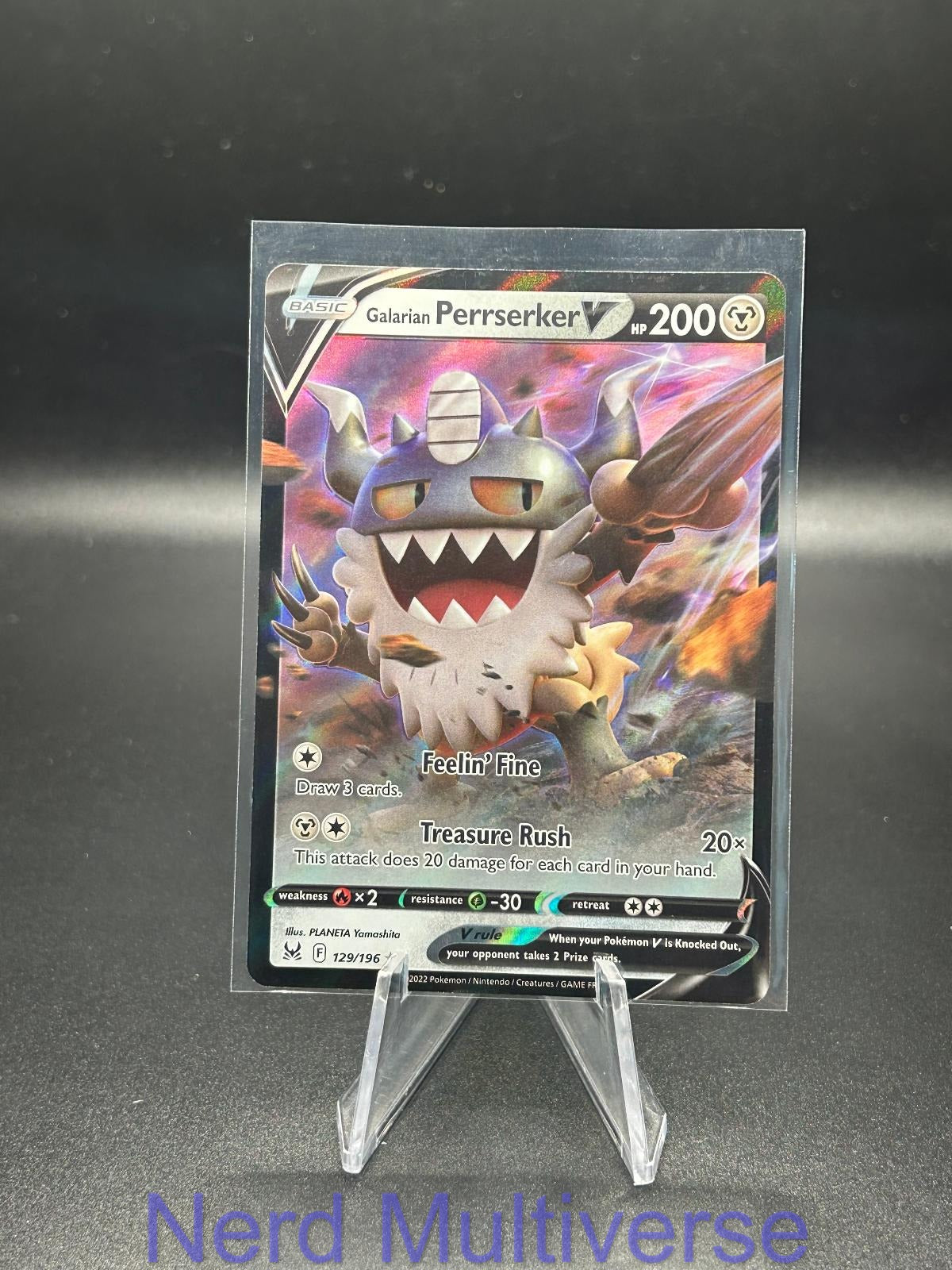 GALARIAN PERRSERKER V 129/196 HOLO UR LOST ORIGIN POKEMON NM/M