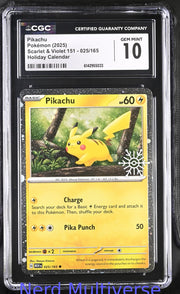 PIKACHU 025/165 HOLIDAY CALENDAR SCARLET & VIOLET 151 POKEMON CGC 10 033