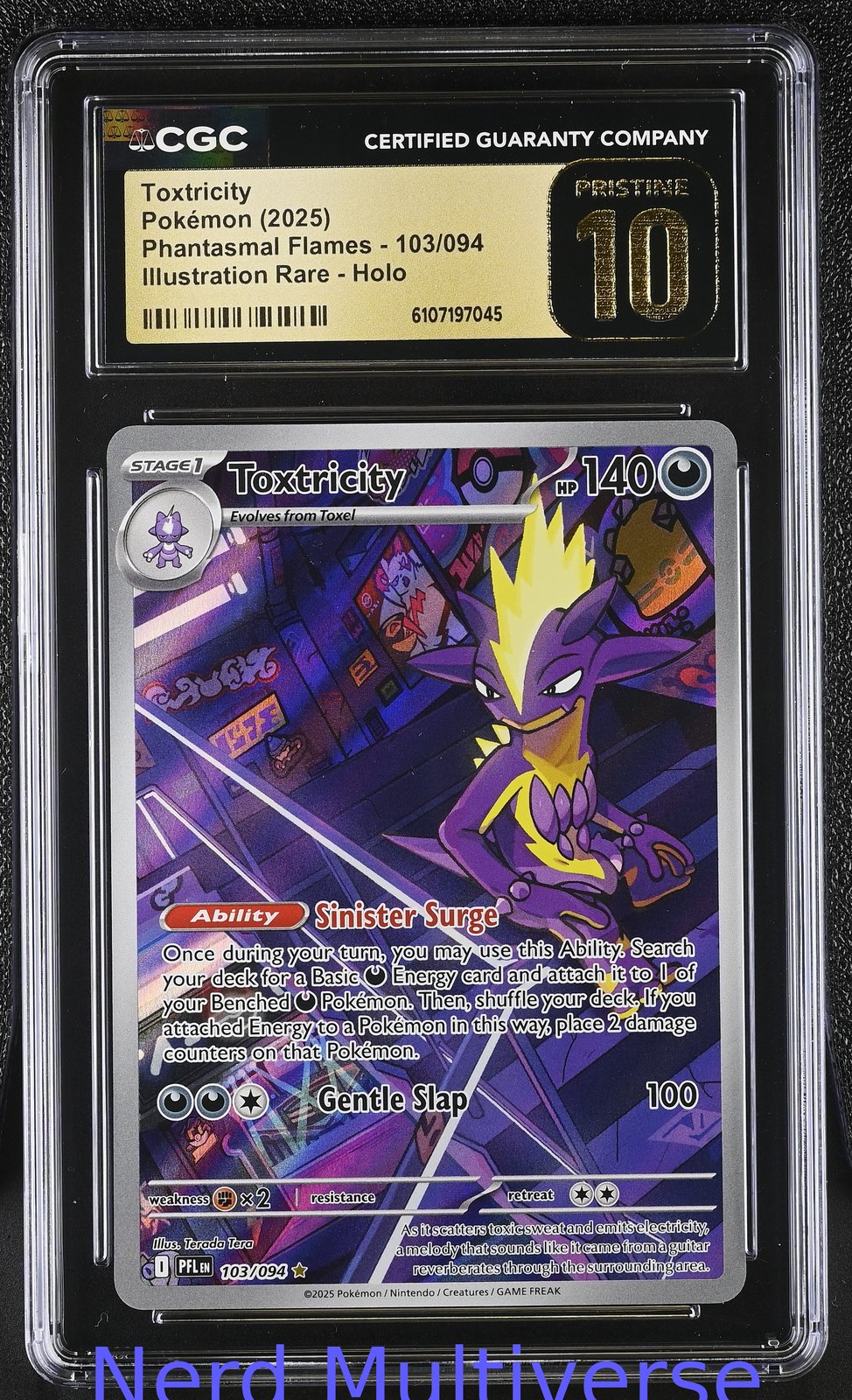 TOXTRICITY 103/094 ILLUSTRATION RARE HOLO PHANTASMAL FLAMES POKEMON CGC 10 045