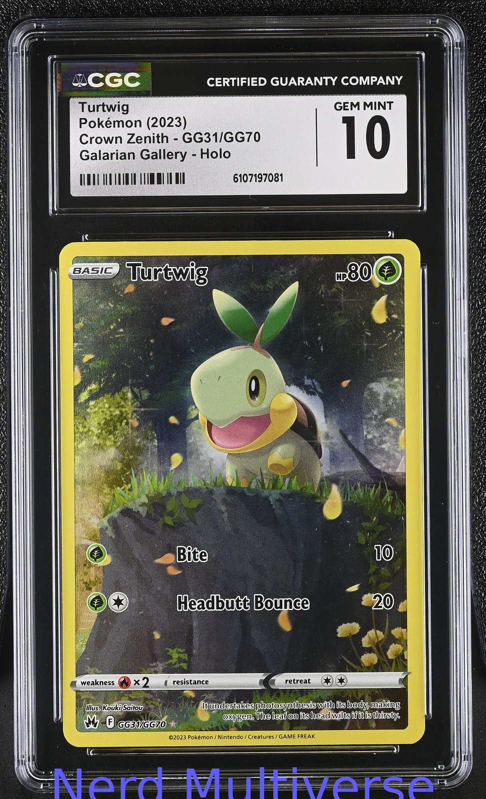 TURTWIG GG31/GG70 GALARIAN GALLERY HOLO CROWN ZENITH POKEMON CGC 10 081