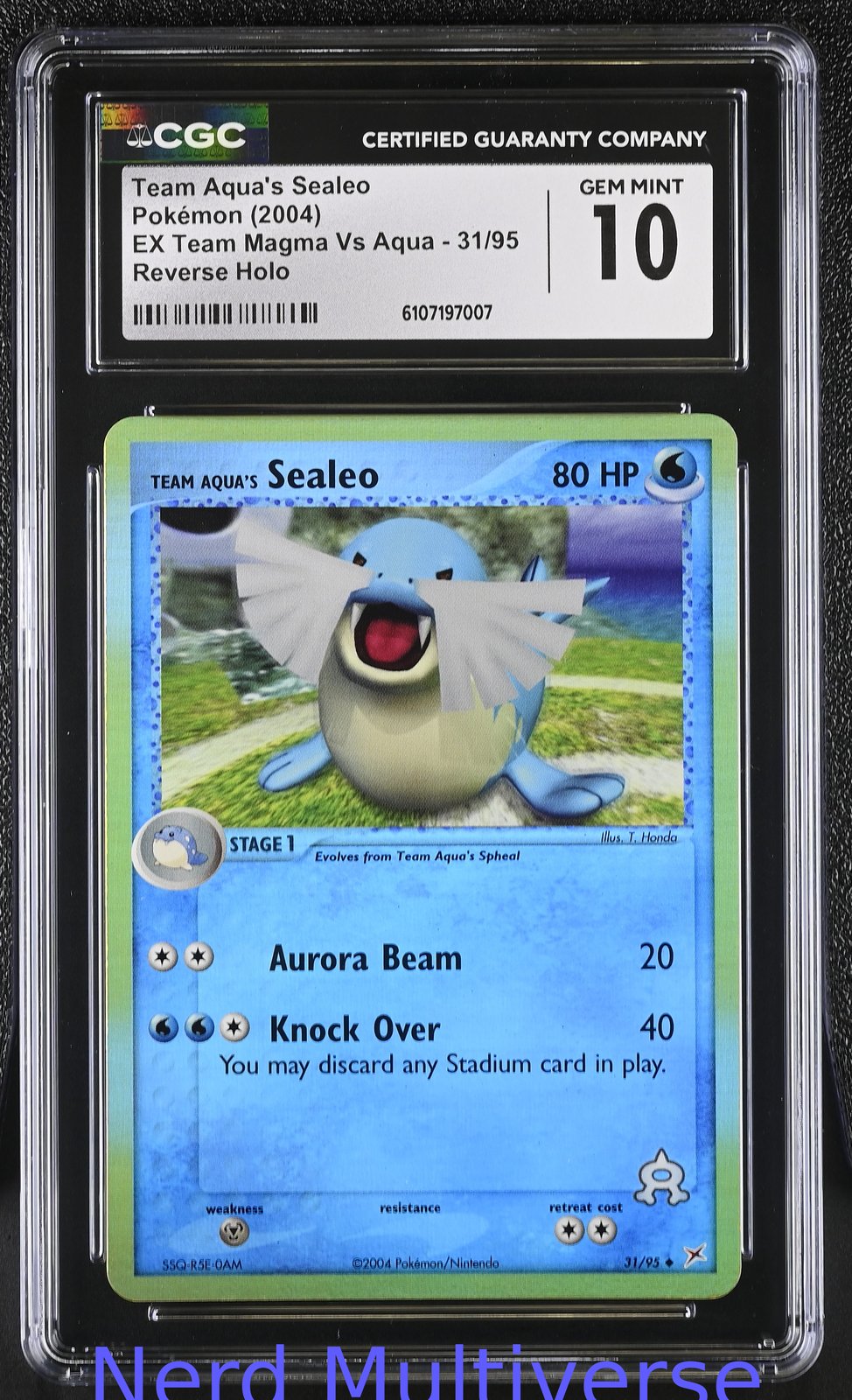 TEAM AQUA'S SEALEO 31/95 REVERSE HOLO EX TEAM MAGMA VS AQUA POKEMON CGC 10 007