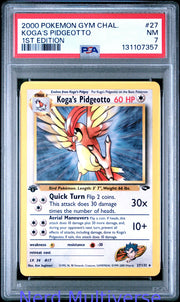 KOGA'S PIDGEOTTO 27/132 1ST EDITION GYM CHALLENGE POKEMON PSA 7 357