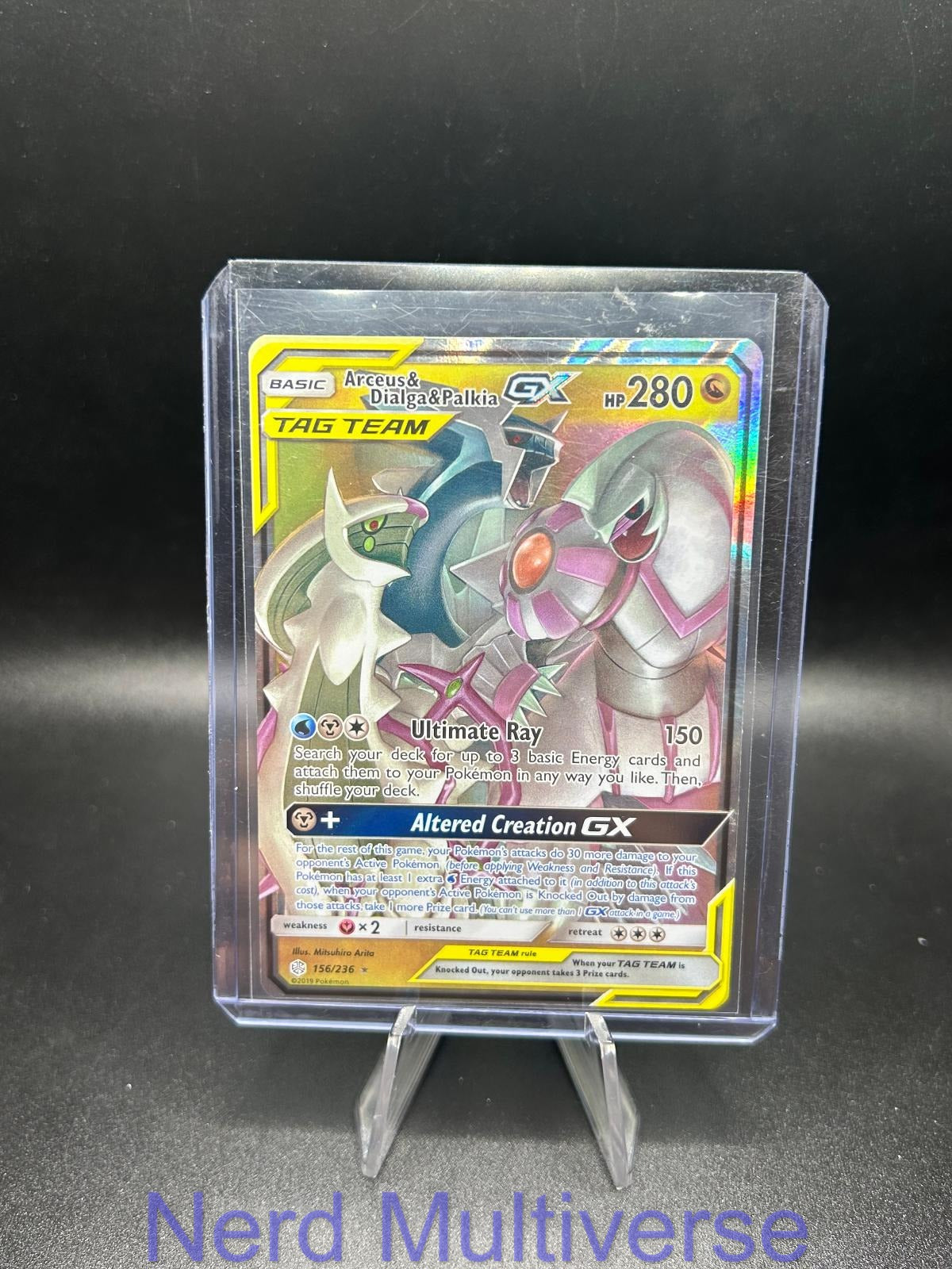 ARCEUS & DIALGA & PALKIA GX 156/236 HOLO GX RARE COSMIC ECLIPSE POKEMON NM/M