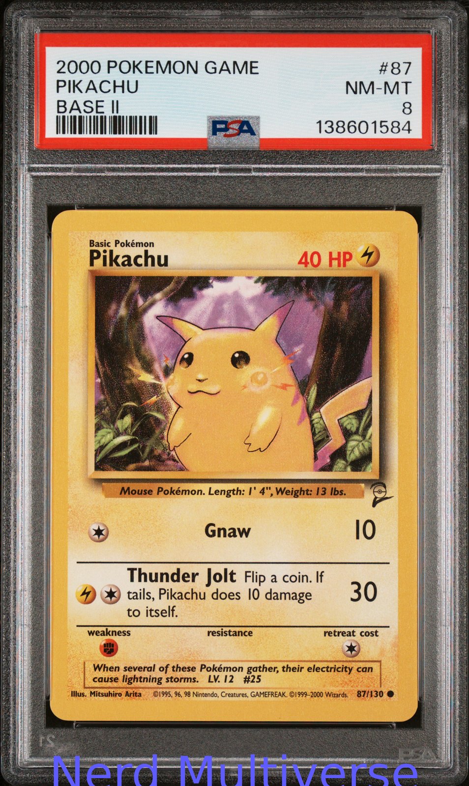 PIKACHU 87 GAME BASE II POKEMON PSA 8 584