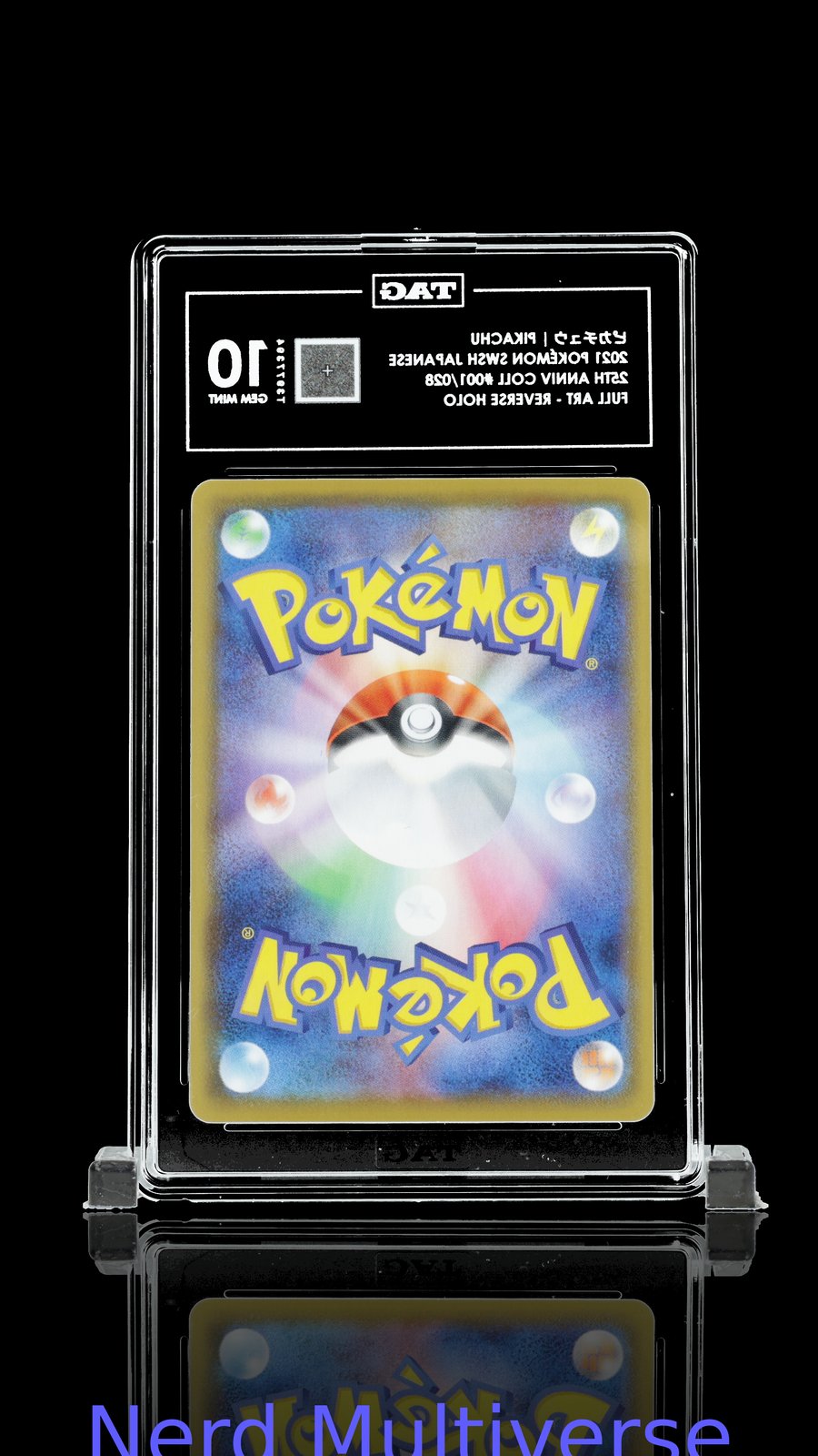 ピカチュウ PIKACHU 001/028 FULL ART - REVERSE HOLO POKEMON TAG 10 394