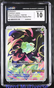 BULBASAUR 133/132 ENHANCED BOOSTER DISPLAY BOX MEGA EVOLUTION POKEMON CGC 10 005