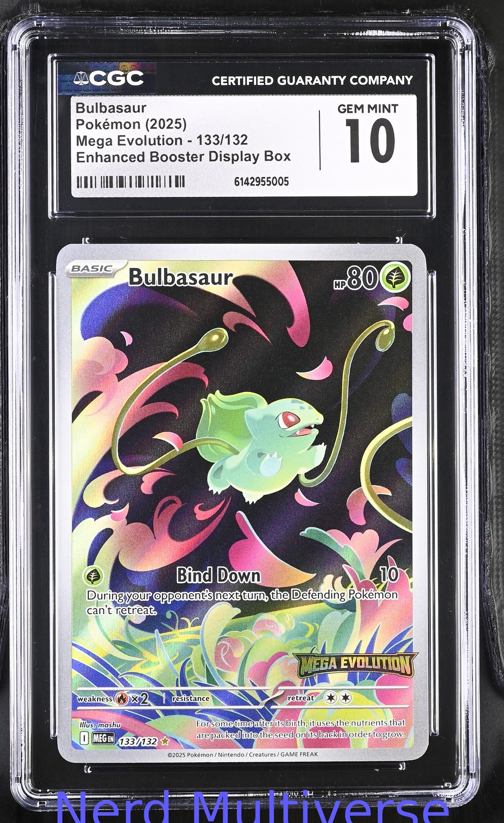 BULBASAUR 133/132 ENHANCED BOOSTER DISPLAY BOX MEGA EVOLUTION POKEMON CGC 10 005