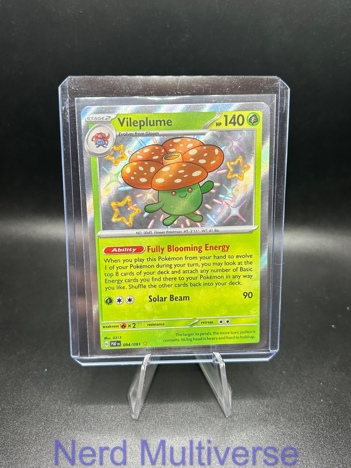 VILEPLUME 094/091 SHINY RARE PALDEAN FATES POKEMON HOLO NM/M