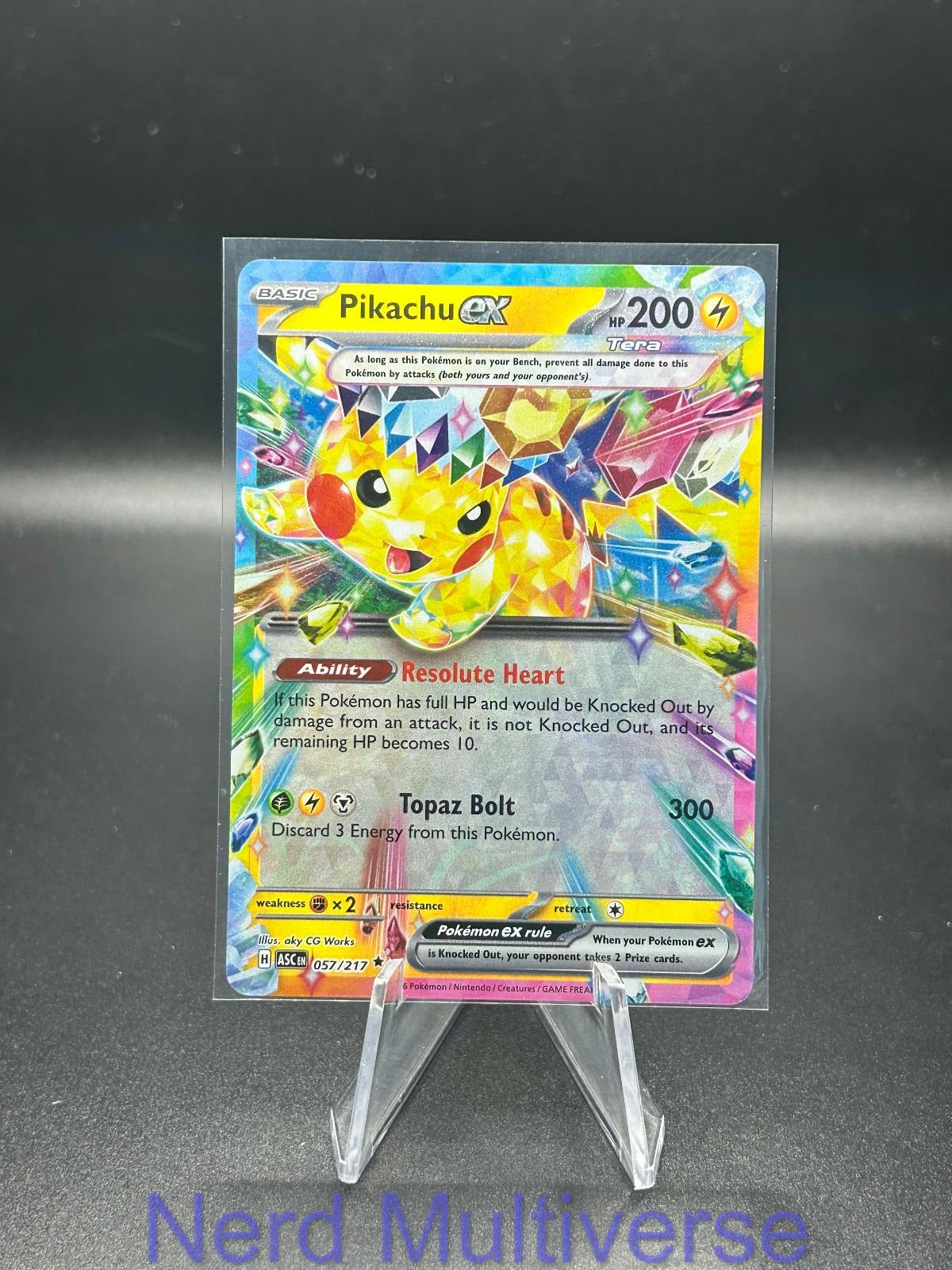 PIKACHU EX 057/217 RR ASCENDED HEROES POKEMON HOLO NM/M