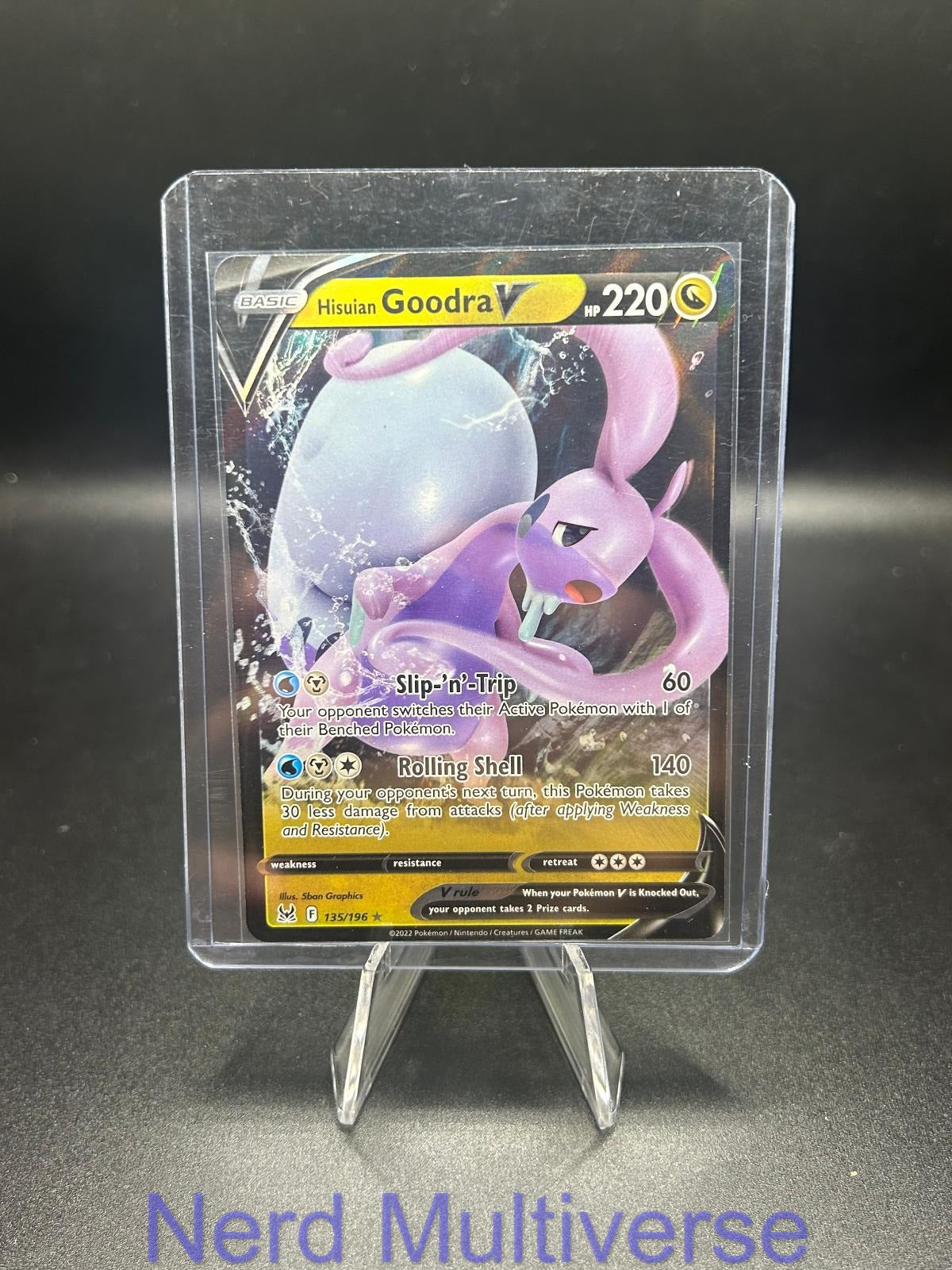 HISUIAN GOODRA V 135/196 HOLO V RARE LOST ORIGIN POKEMON NM/M