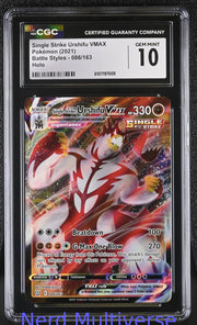 SINGLE STRIKE URSHIFU VMAX 086/163 HOLO BATTLE STYLES POKEMON CGC 10 009