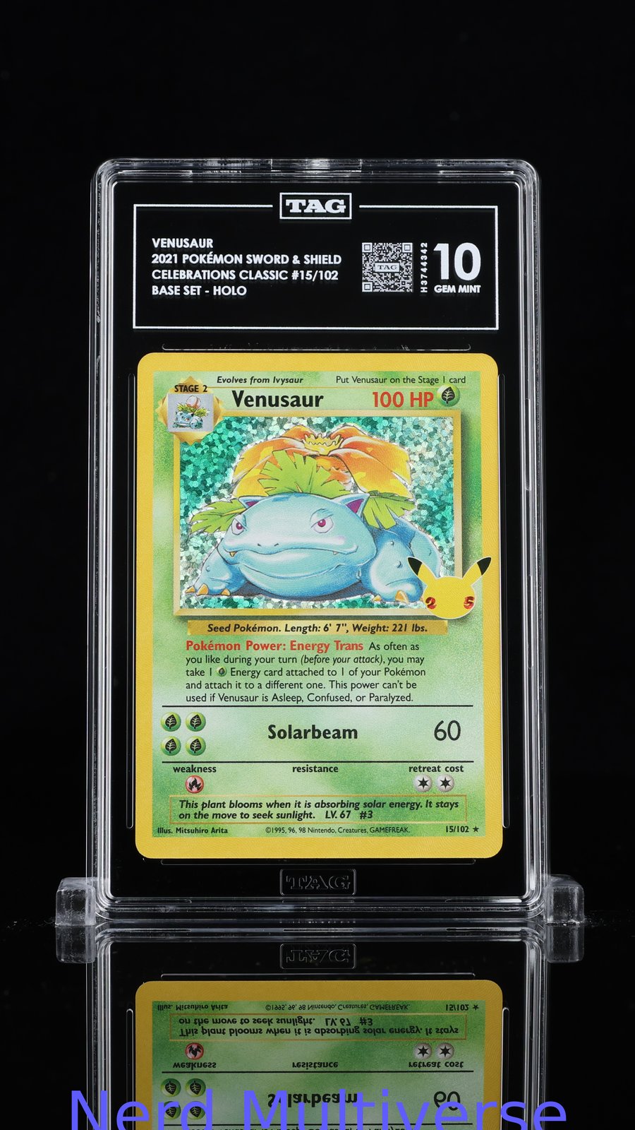 VENUSAUR 15/102 BASE SET - HOLO POKEMON TAG 10 342
