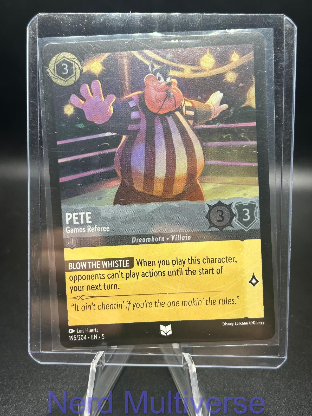 PETE - GAMES REFEREE 195/204 UC SHIMMERING SKIES LORCANA COLD FOIL NM/M