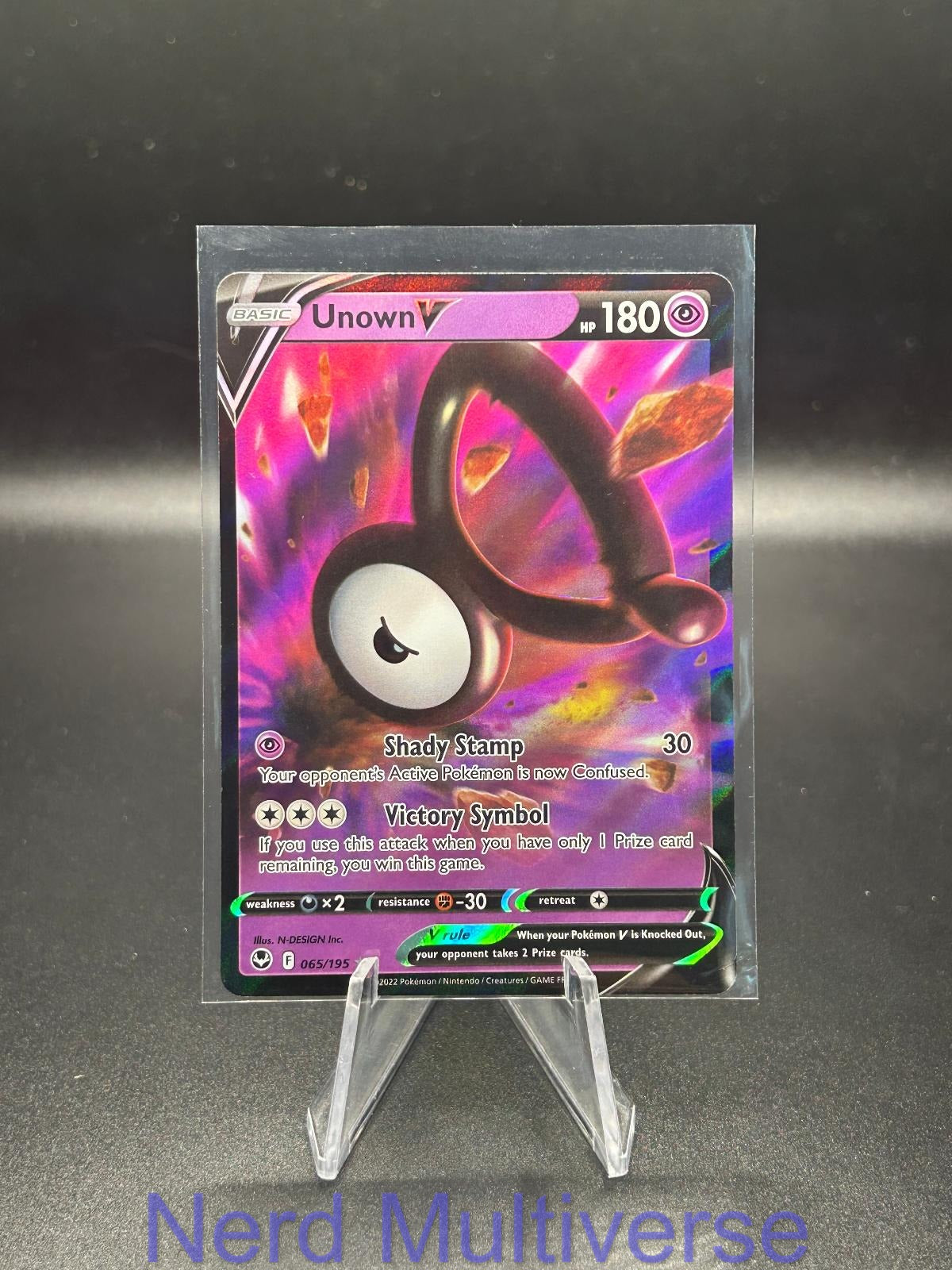 UNOWN V 065/195 HOLO UR SILVER TEMPEST POKEMON NM/M