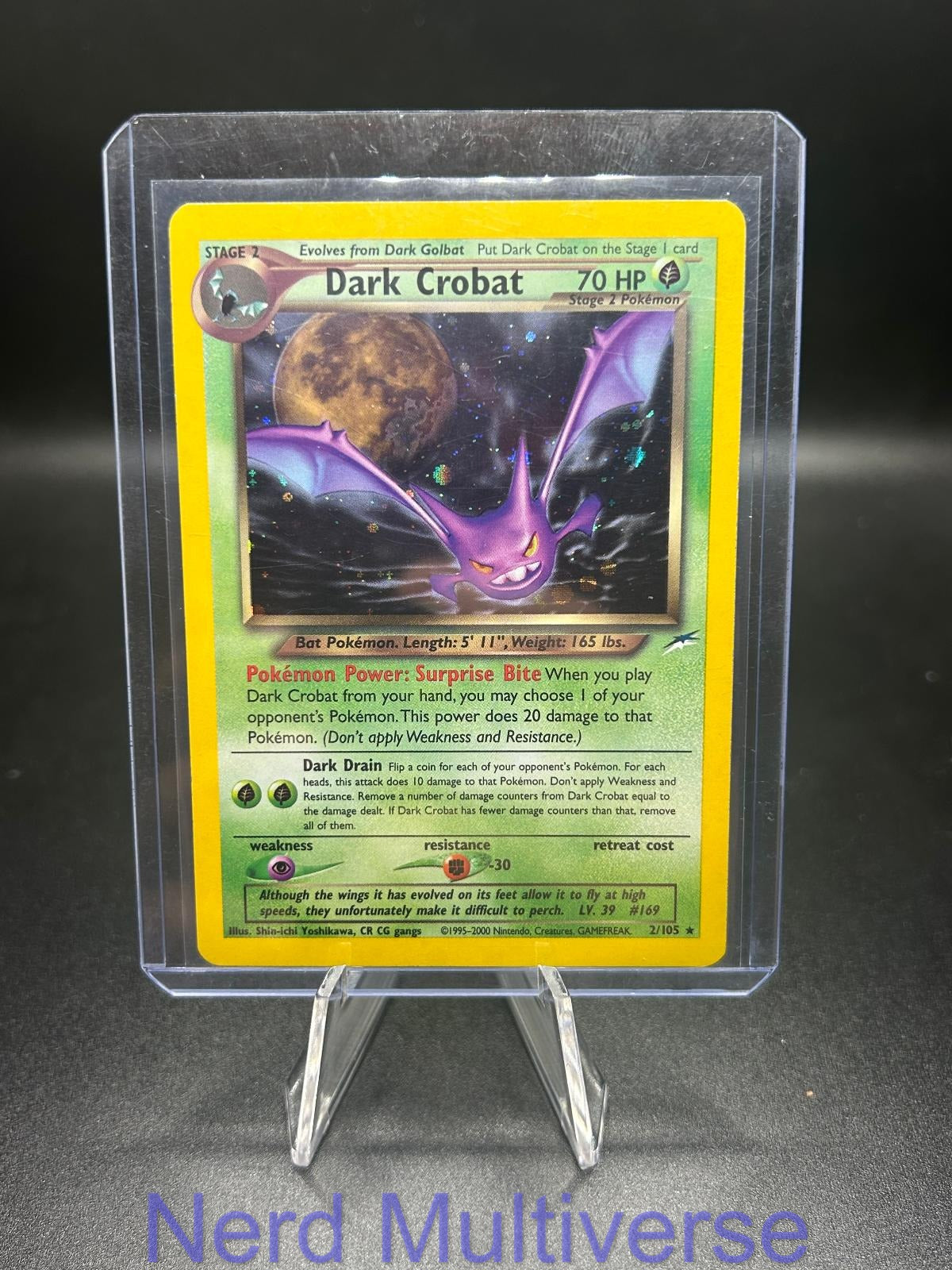 DARK CROBAT 2/105 R NEO DESTINY POKEMON UNLIMITED HOLO LP
