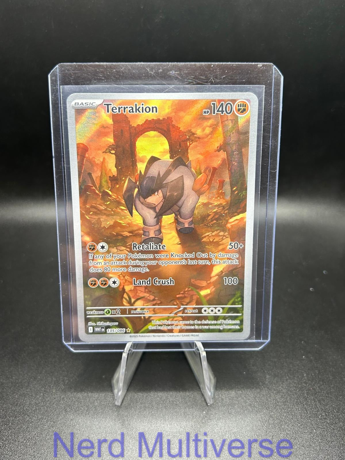 TERRAKION 135/086 IR WHITE FLARE POKEMON HOLO NM/M