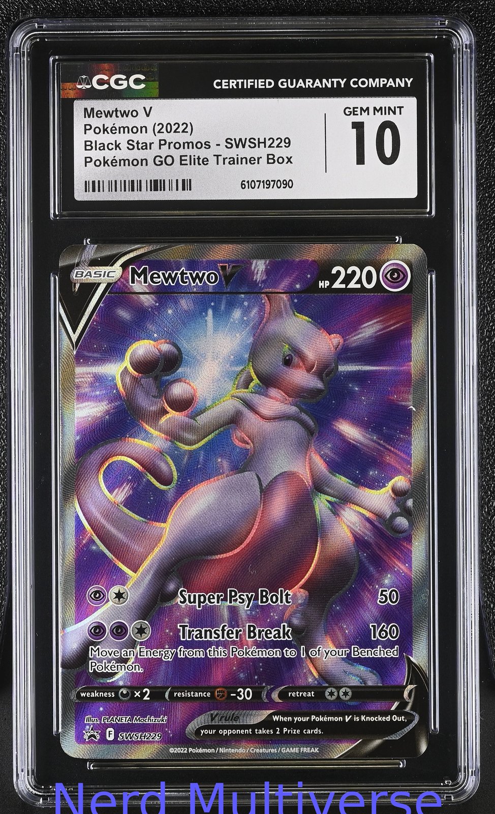 MEWTWO V SWSH229 POKEMON GO ELITE TRAINER BOX POKEMON CGC 10 090