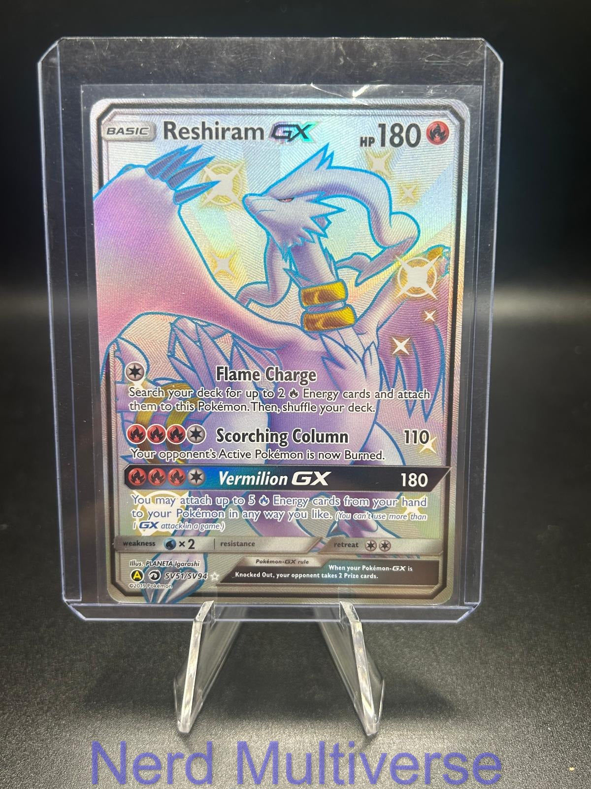 RESHIRAM GX SV51/SV94 SHINY GX RARE HIDDEN FATES SHINY VAULT POKEMON HOLO NM/M