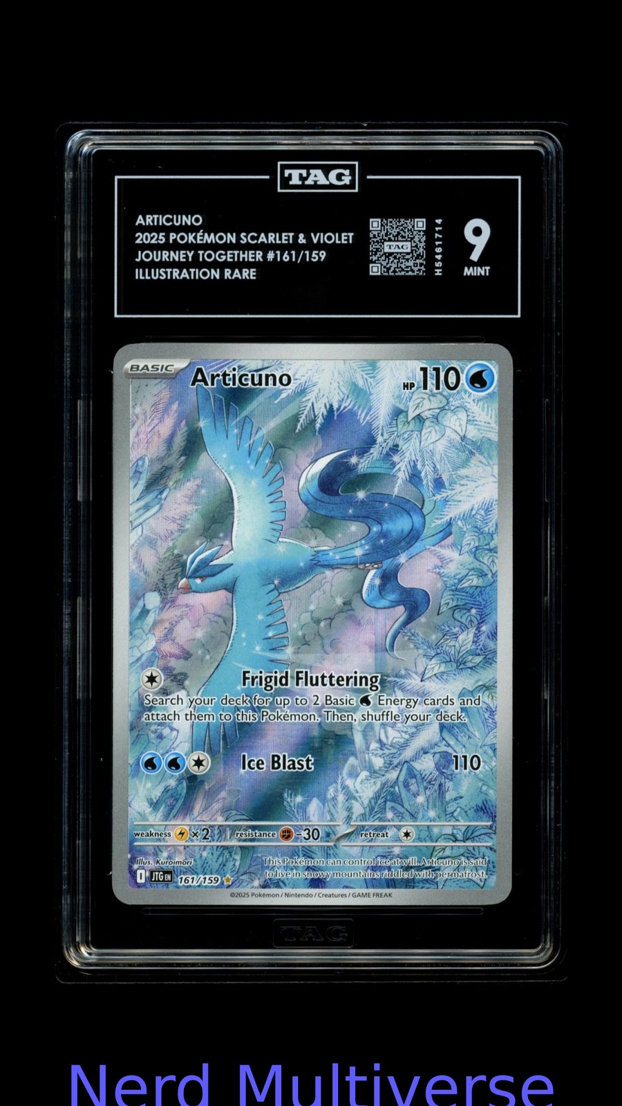 ARTICUNO 161/159 ILLUSTRATION RARE JOURNEY TOGETHER POKEMON TAG 9 714