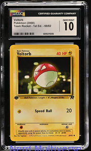 VOLTORB 69/82 TEAM ROCKET - 1ST ED. POKEMON CGC 10 285