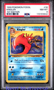 KINGLER 38/62 1ST EDITION FOSSIL POKEMON PSA 8 642