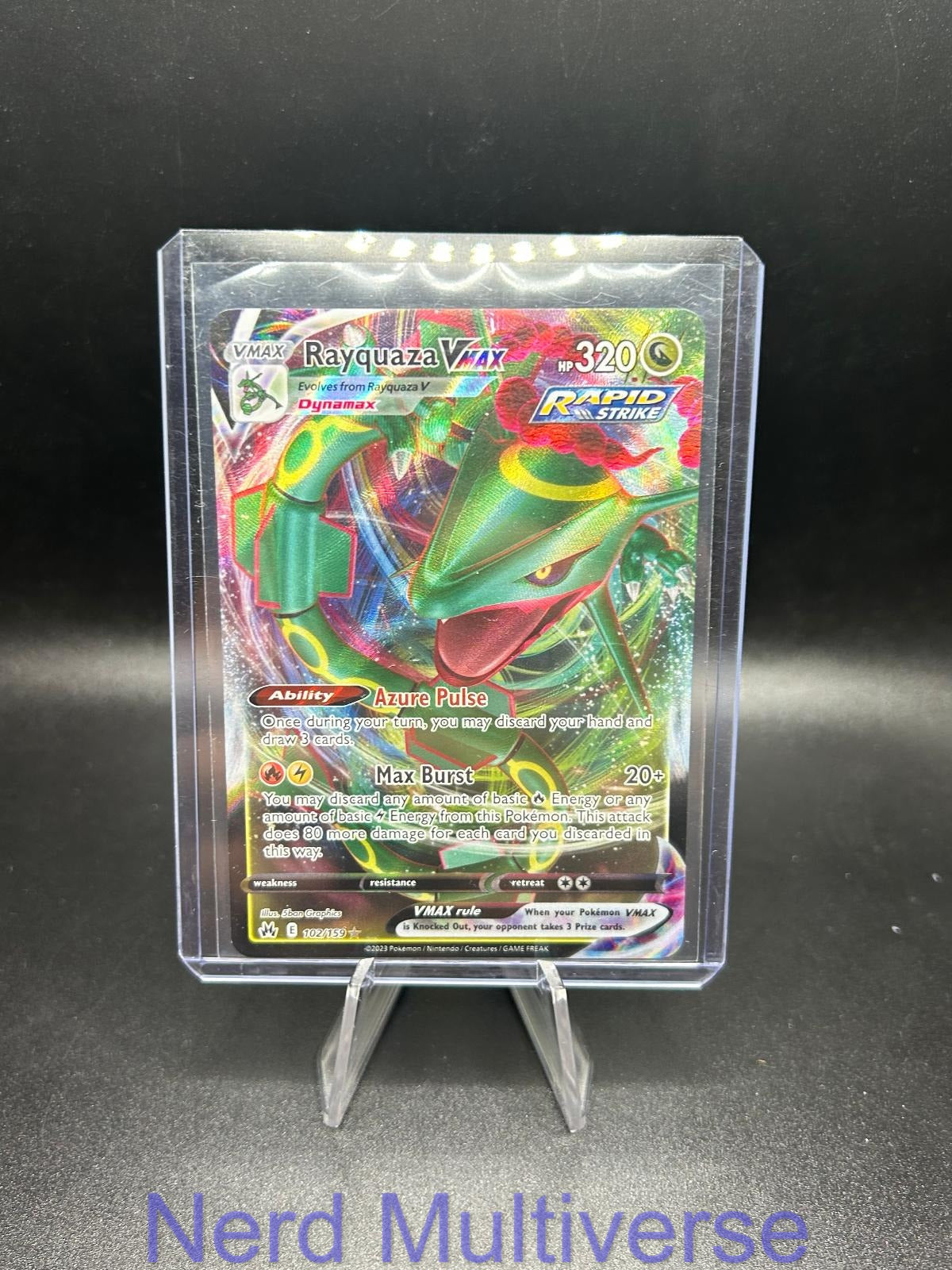 RAYQUAZA VMAX 102/159 HOLO VMAX RARE CROWN ZENITH POKEMON NM/M