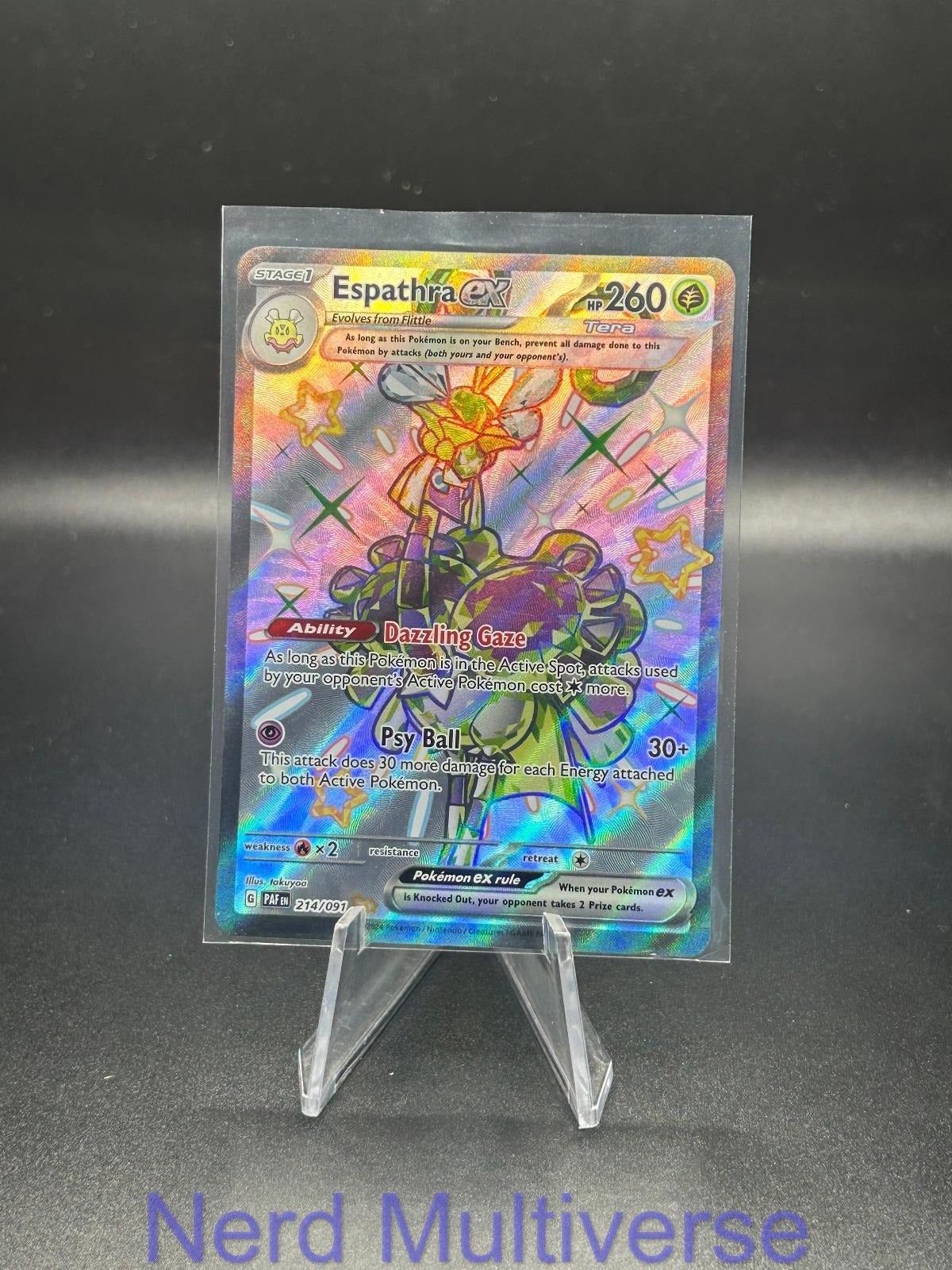 ESPATHRA EX 214/091 SHINY ULTRA RARE PALDEAN FATES POKEMON HOLO NM/M