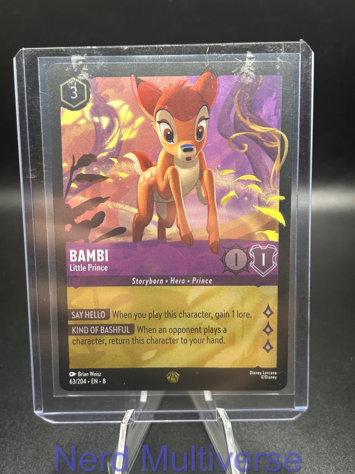 BAMBI - LITTLE PRINCE 63/204 LEGENDARY REIGN OF JAFAR LORCANA COLD FOIL NM/M