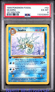 SEADRA 42/62 1ST EDITION FOSSIL POKEMON PSA 6 649