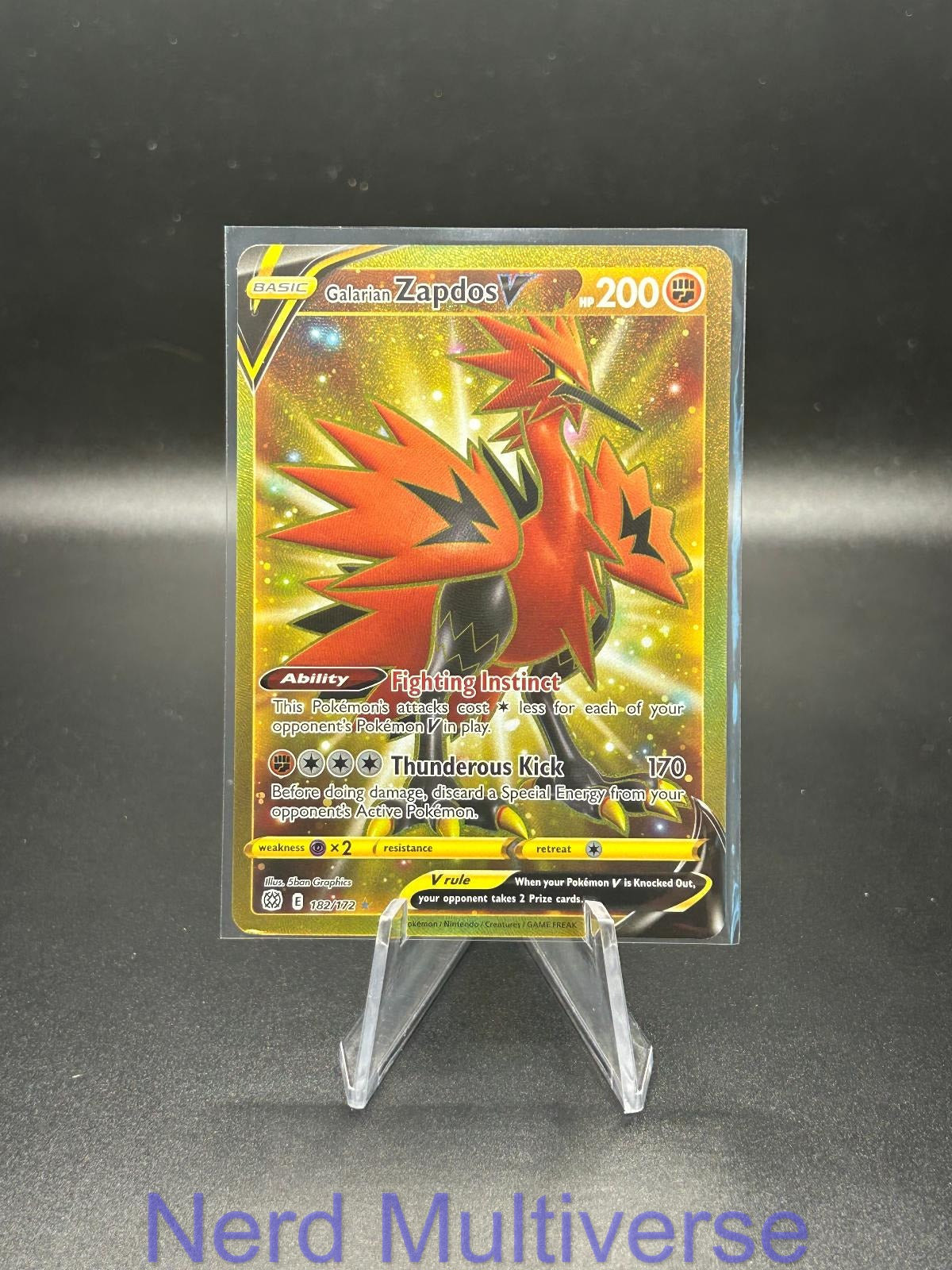 GALARIAN ZAPDOS V 182/172 SEC BRILLIANT STARS POKEMON HOLO NM/M