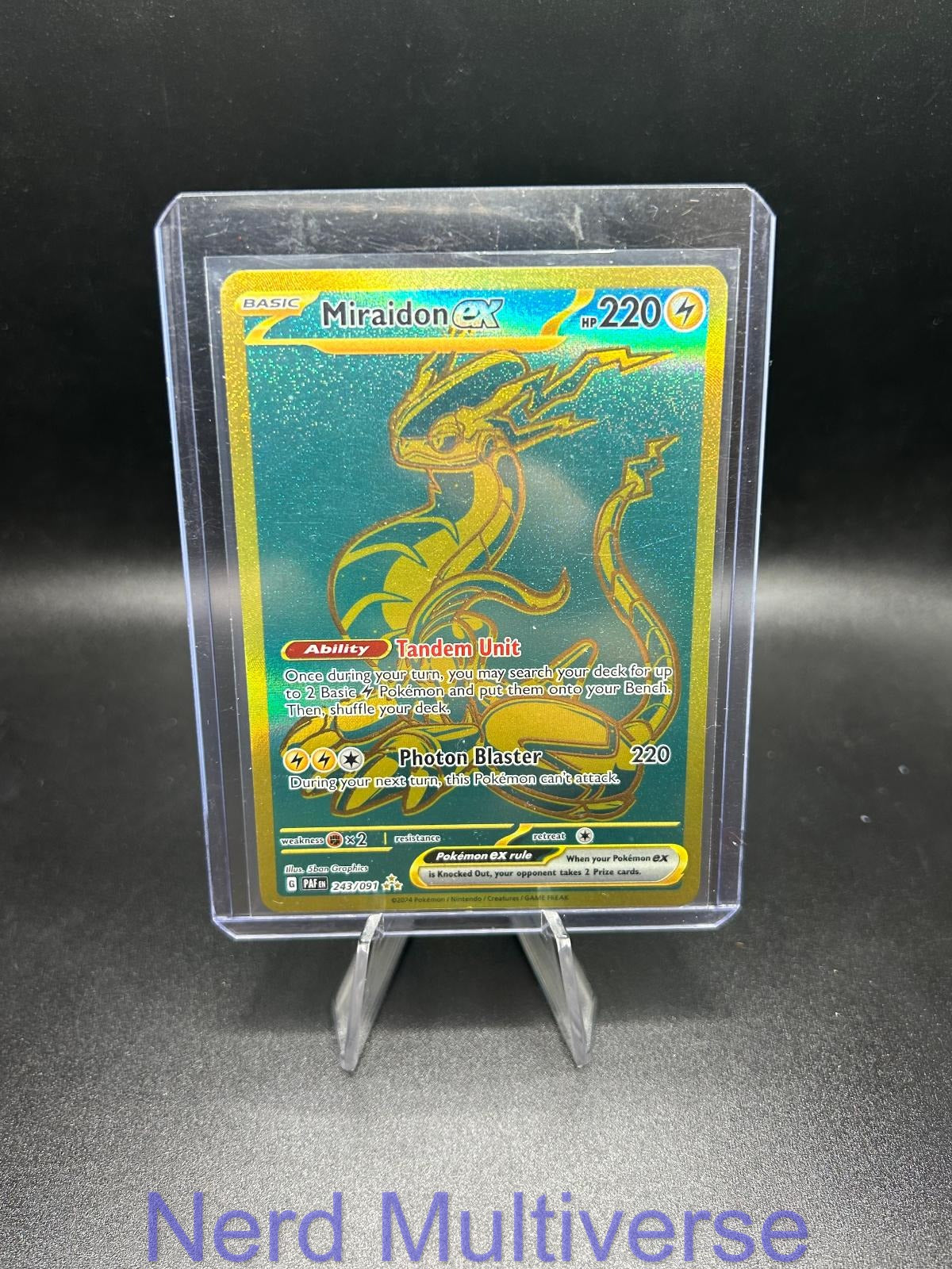 MIRAIDON EX 243/091 HR PALDEAN FATES POKEMON HOLO NM/M