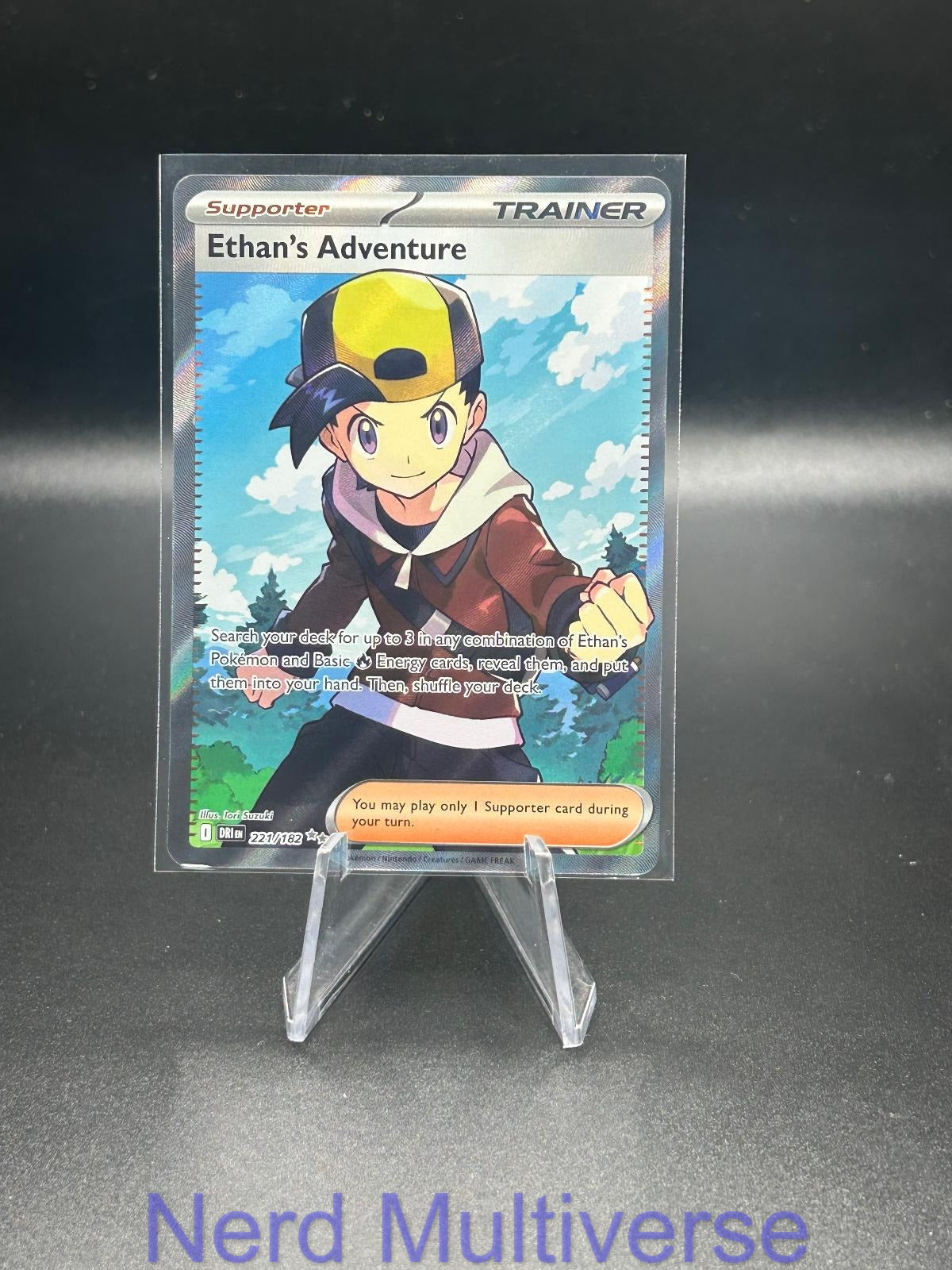 ETHAN'S ADVENTURE 221/182 UR DESTINED RIVALS POKEMON HOLO NM/M