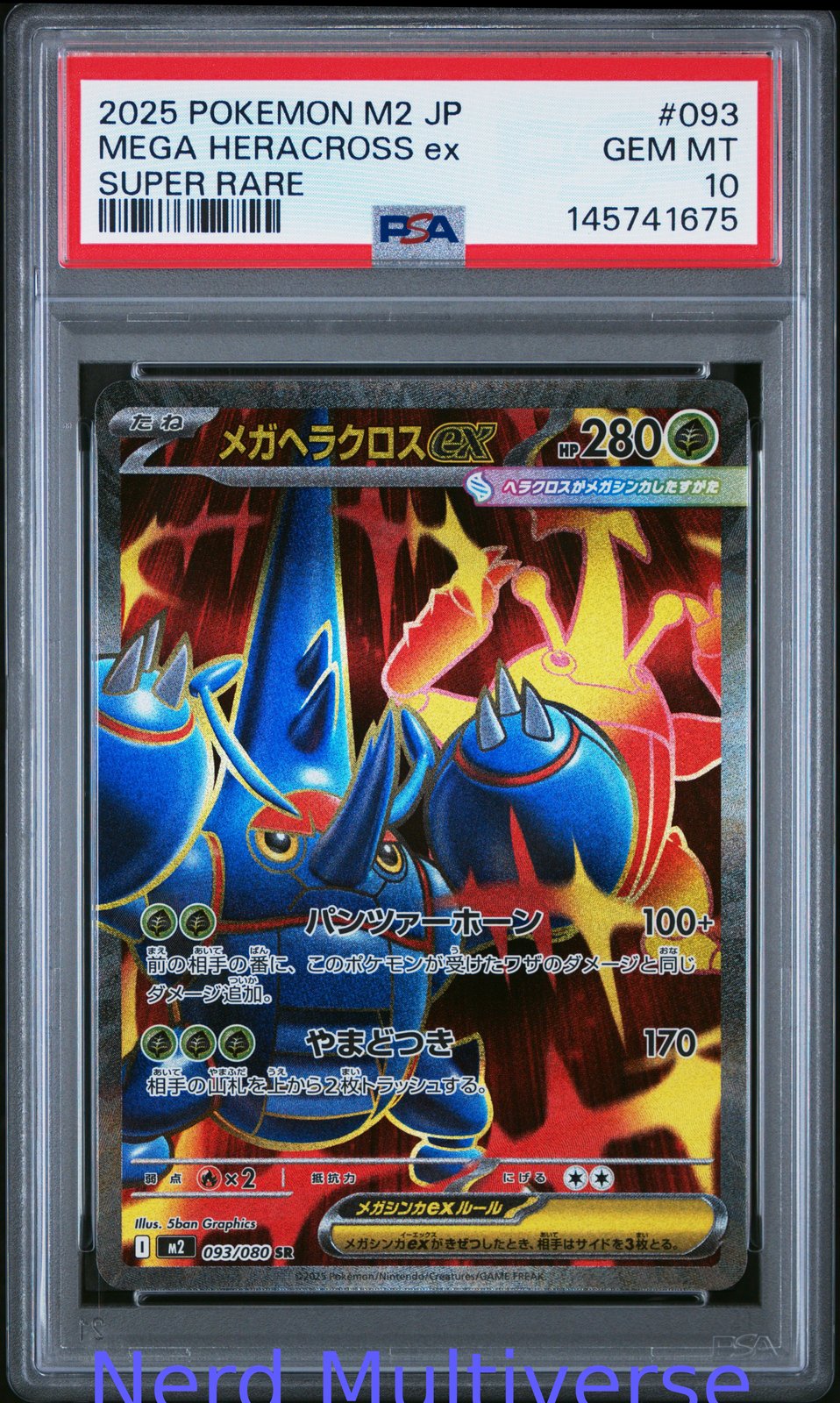 MEGA HERACROSS EX 093 SUPER RARE M2-INFERNO X POKEMON JAPANESE PSA 10 675