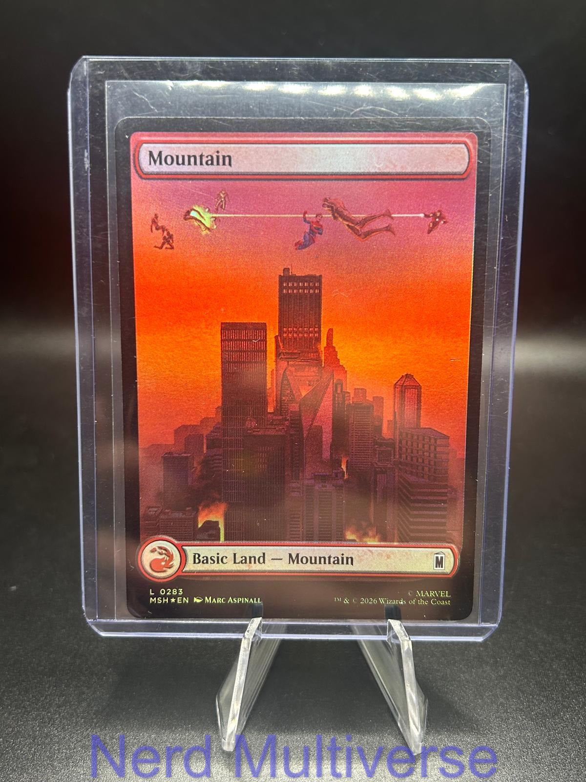 MOUNTAIN (0283) 283 LAND MARVEL SUPER HEROES MAGIC: THE GATHERING FOIL NM/M