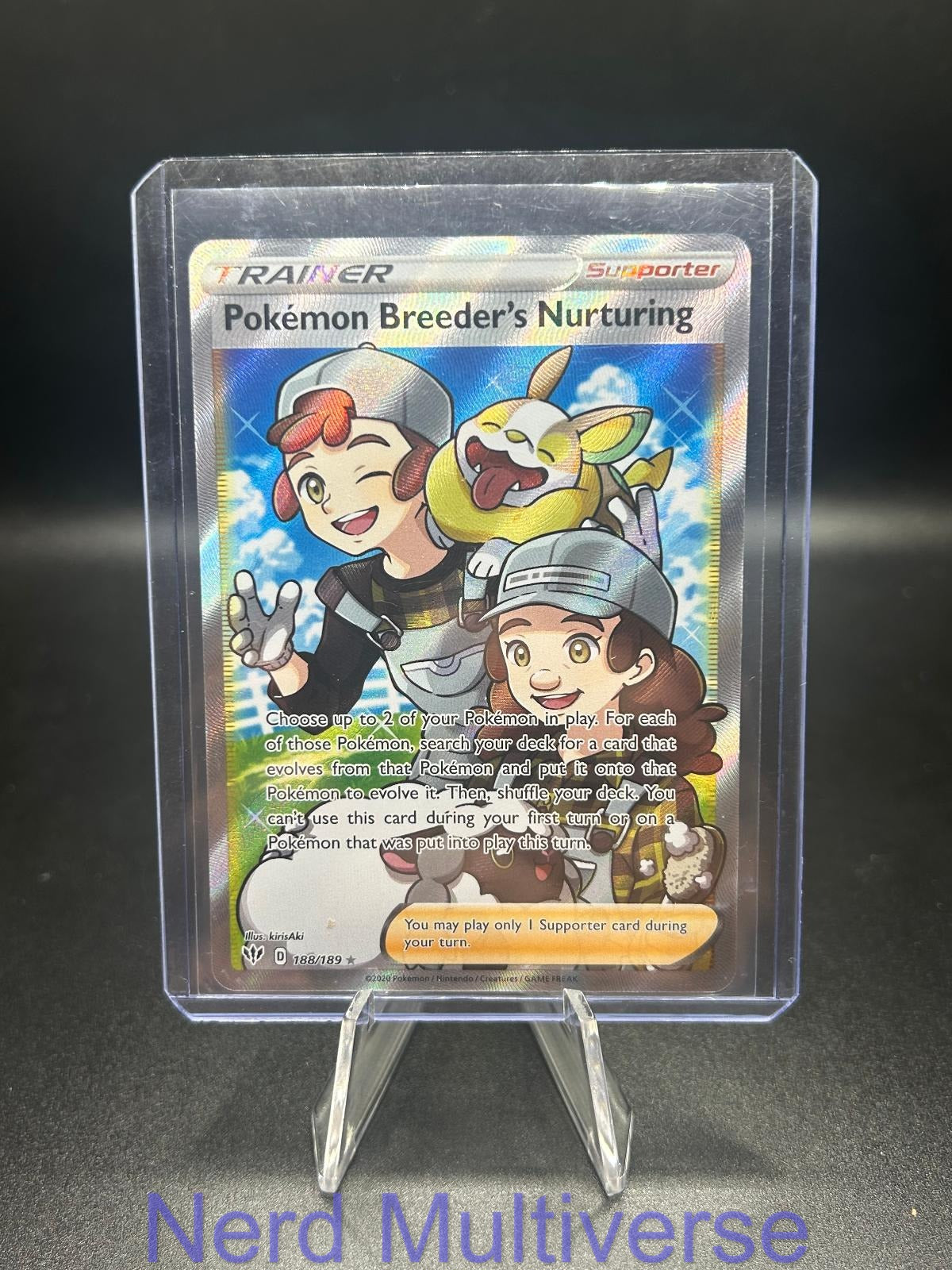 POKEMON BREEDER'S NURTURING 188/189 UR DARKNESS ABLAZE POKEMON HOLO NM/M