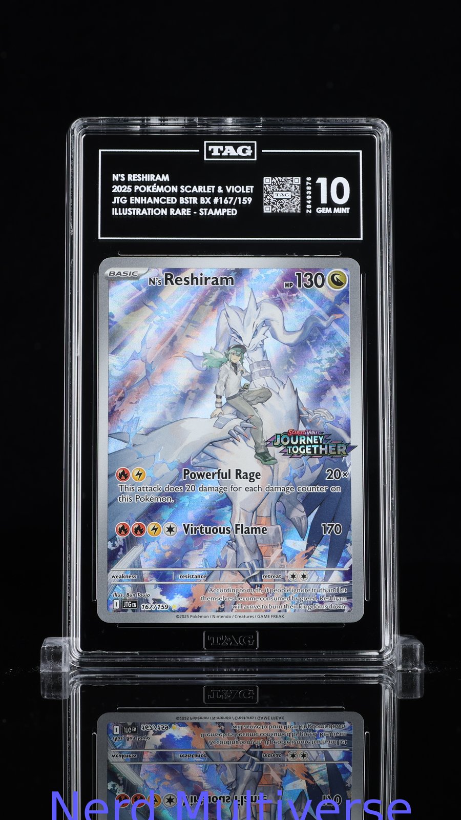 N'S RESHIRAM 167/159 ILLUSTRATION RARE POKEMON TAG 10 876