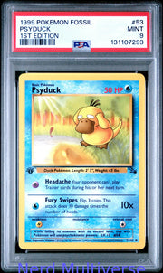PSYDUCK 53/62 1ST EDITION FOSSIL POKEMON PSA 9 293