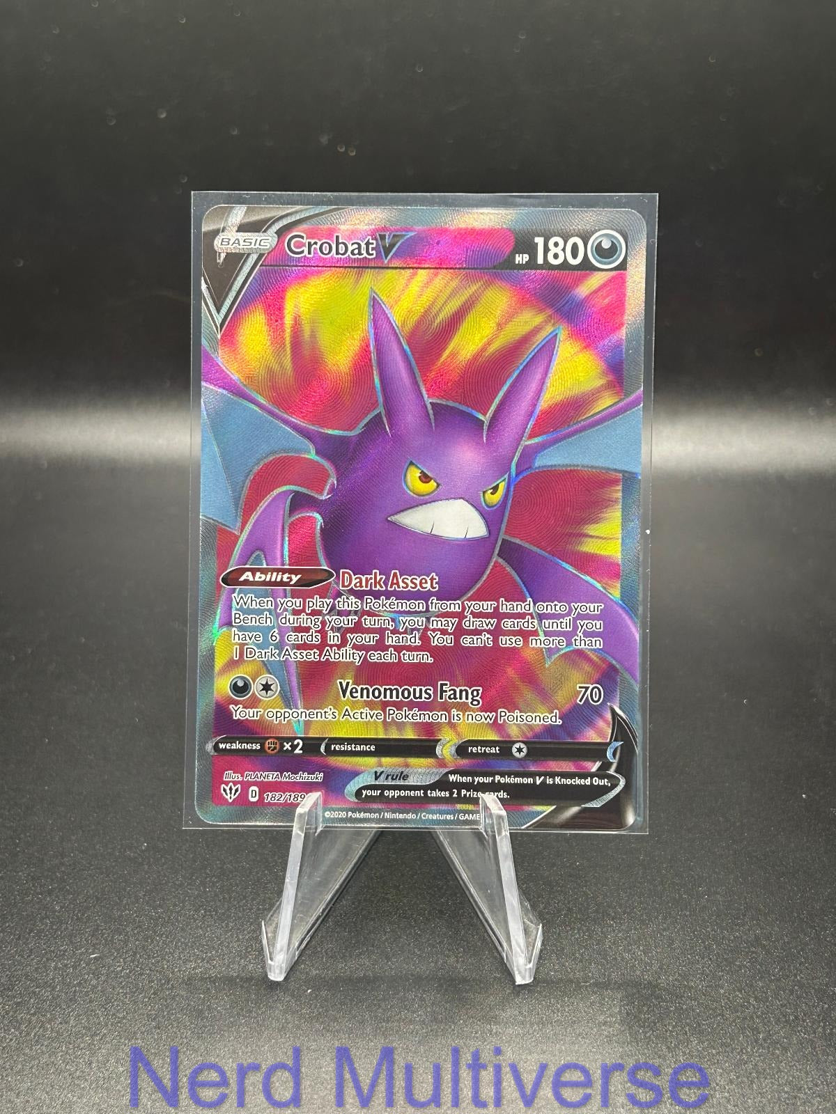 CROBAT V 182/189 UR DARKNESS ABLAZE POKEMON HOLO NM/M
