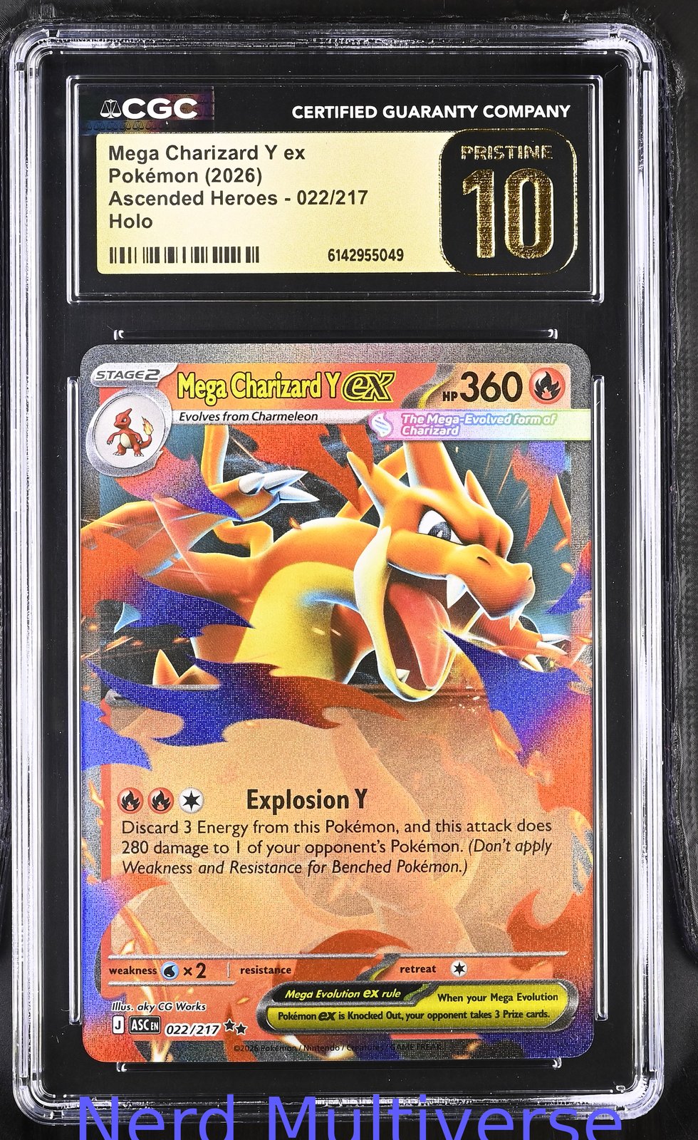 MEGA CHARIZARD Y EX 022/217 HOLO ASCENDED HEROES POKEMON CGC 10 049