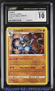 LUCARIO 079/172 HOLO BRILLIANT STARS POKEMON CGC 10 074