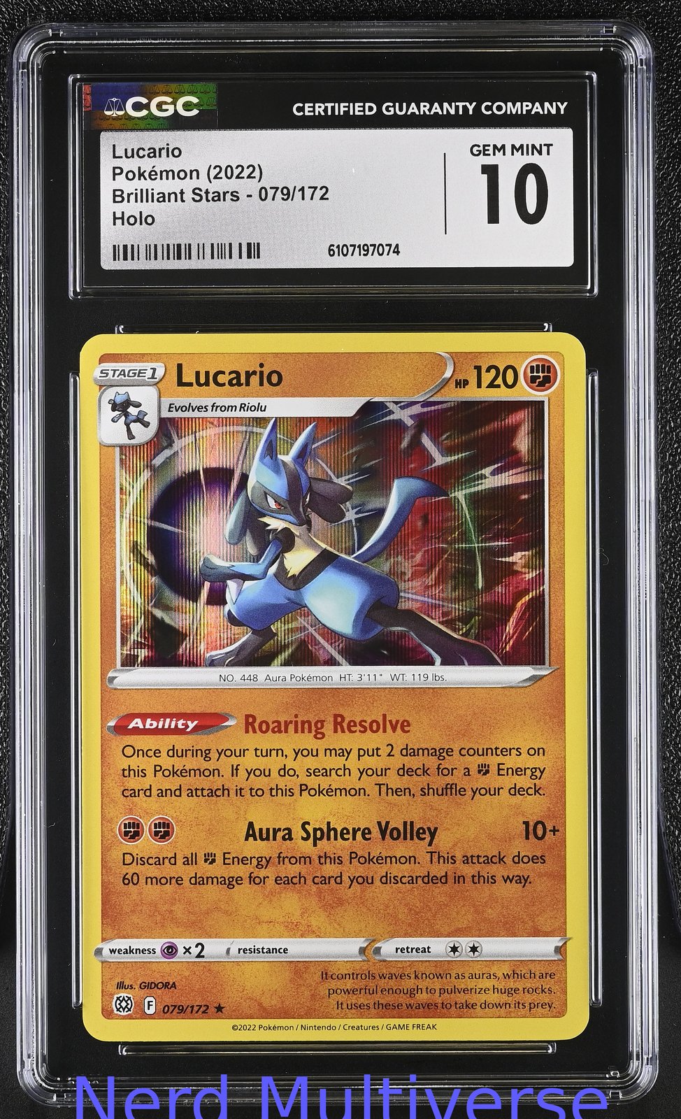 LUCARIO 079/172 HOLO BRILLIANT STARS POKEMON CGC 10 074