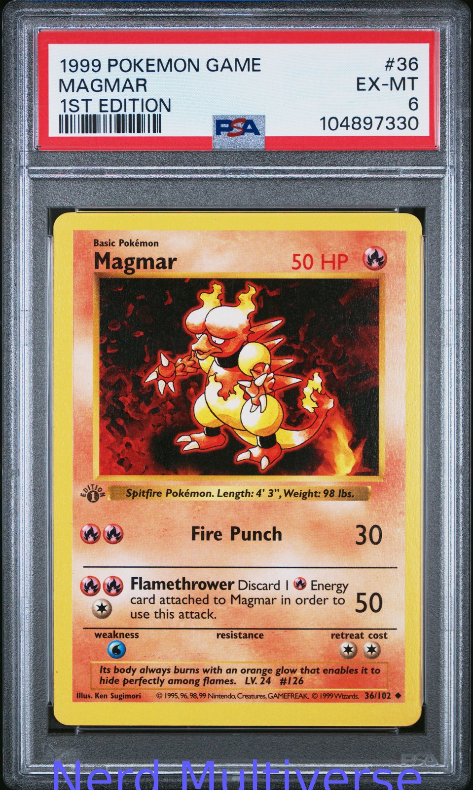 MAGMAR 36/102 1ST EDITION GAME POKEMON PSA 6 330
