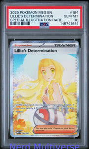 LILLIE'S DETERMINATION 184/132 SPECIAL ILLUSTRATION RARE POKEMON PSA 10 651