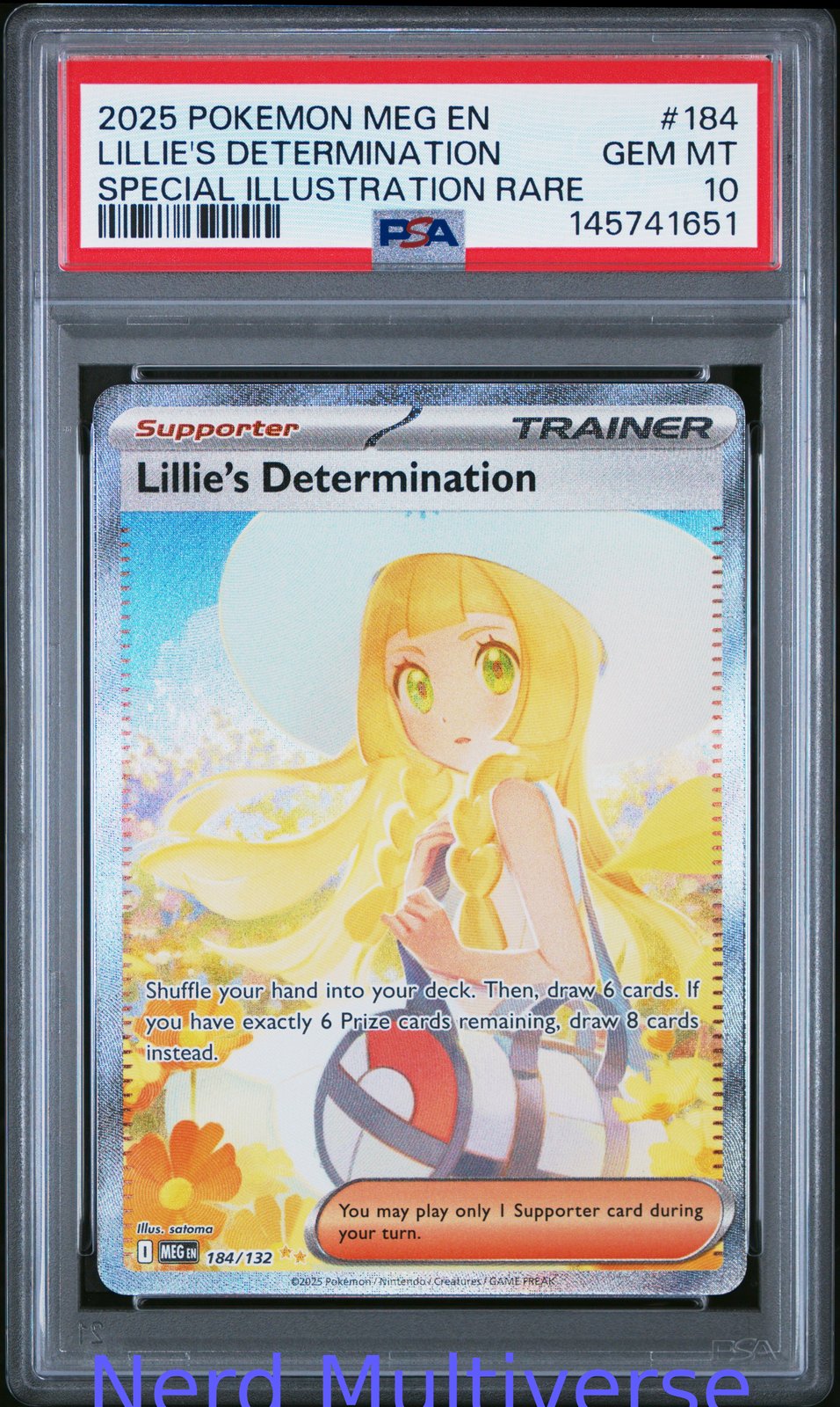 LILLIE'S DETERMINATION 184/132 SPECIAL ILLUSTRATION RARE POKEMON PSA 10 651