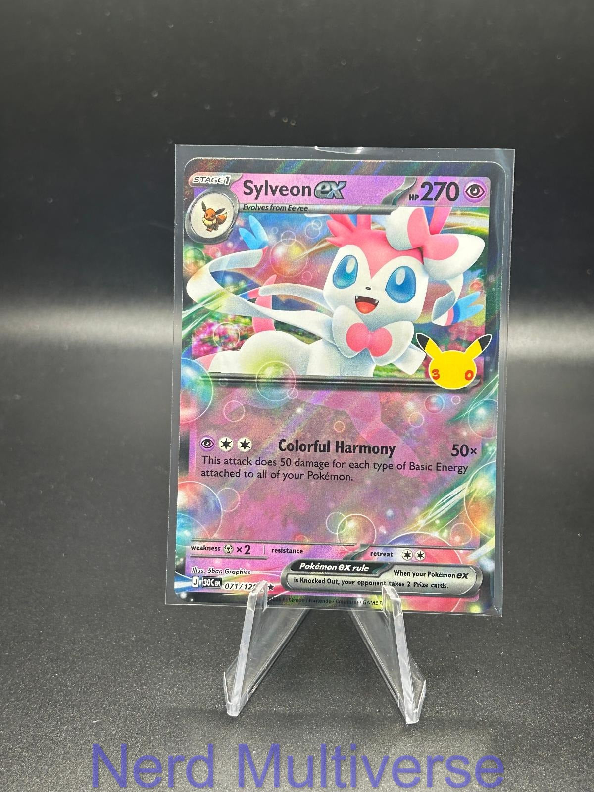 SYLVEON EX 071/128 HOLO RR ME: 30TH CELEBRATION POKEMON NM/M