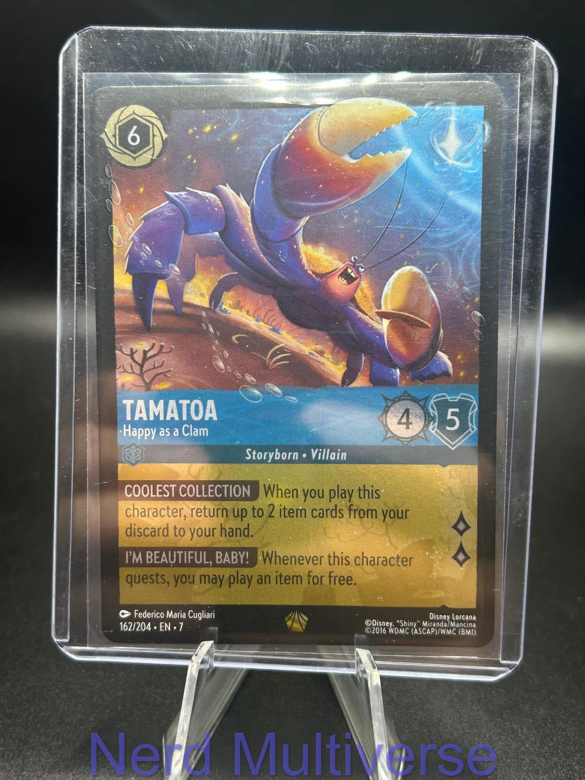 TAMATOA - HAPPY AS A CLAM 162/204 ARCHAZIA'S ISLAND LORCANA COLD FOIL NM/M