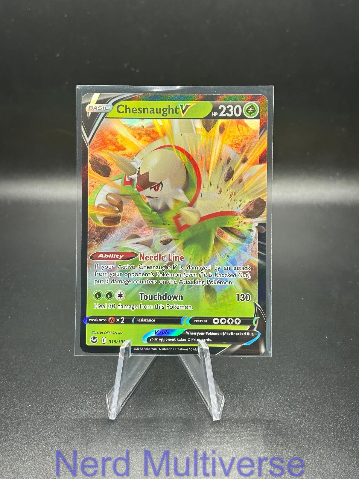 CHESNAUGHT V 015/195 HOLO UR SILVER TEMPEST POKEMON NM/M