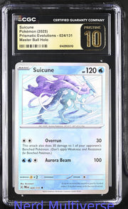 SUICUNE 024/131 MASTER BALL HOLO PRISMATIC EVOLUTIONS POKEMON CGC 10 010
