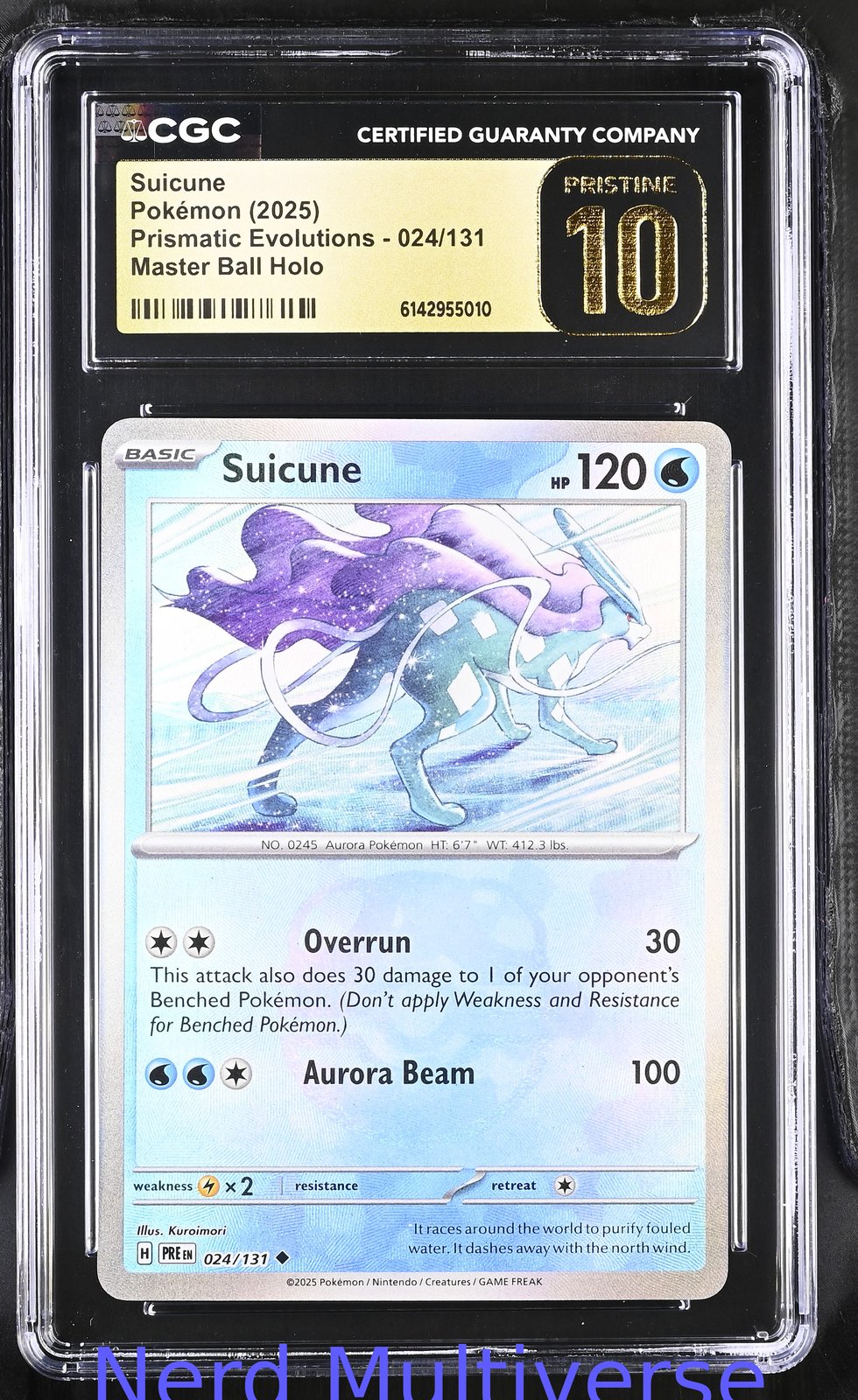 SUICUNE 024/131 MASTER BALL HOLO PRISMATIC EVOLUTIONS POKEMON CGC 10 010