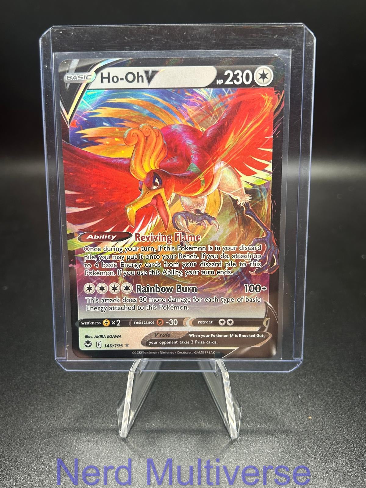 HO-OH V 140/195 HOLO V RARE SILVER TEMPEST POKEMON NM/M
